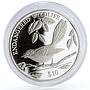 Fiji 10 dollars Endangered Wildlife Streaked Fantail Bird Fauna silver coin 1995