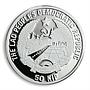 Laos 50 kips the FIFA World Cup in the United States 1994 silver coin 1991