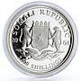 Somalia 2000 shillings African Wildlife Elephant Fauna silver coin 2004
