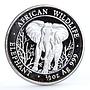 Somalia 500 shillings African Wildlife Elephant Fauna silver coin 2004