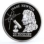 Tuvalu 20 dollars English Mathematician Isaac Newton Science silver coin 1993