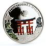 Palau 5 dollars World of Wonders Itsukushima Shrine colored silver coin 2012