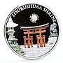 Palau 5 dollars World of Wonders Itsukushima Shrine colored silver coin 2012