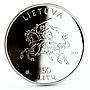 Lithuania 50 litu Poet Maironis Jonas Maciulis Poetry proof silver coin 2012