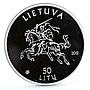 Lithuania 50 litu Poet Maironis Jonas Maciulis Poetry proof silver coin 2012