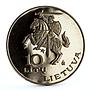 Lithuania 10 litu International Song Festival Kankles Instrument CuNi coin 1994