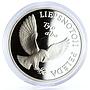 Lithuania 5 litai Endangered Wilflide Barn Owl Bird Fauna proof silver coin 2002