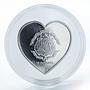 Liberia 10 dollars Endless Love swans colorized proof silver coin 2006
