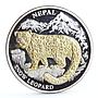 Liberia 10 dollars Endangered Wildlife Snow Leopard Fauna proof silver coin 2005