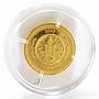 Mongolia 1000 tugrik Year of Rat Mouse Lunar gold gold coin 1/25 oz 2008