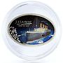 Cook Islands 5 dollars RMS Titanic Ship Cruiser Steamer colored silver coin 2012