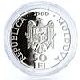 Moldova 50 lei Monastery Hirbovat Landscape Cathedral Church silver coin 2000