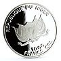 Niger 1000 francs Mecca Kaaba Qibla Compass Islam Religion silver coin 2012