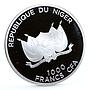 Niger 1000 francs Mecca Kaaba Qibla Compass Islam Religion silver coin 2012