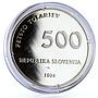 Slovenia 500 tolarjev Bishop Abraham Glagolitic Alphabet proof silver coin 1994