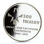 Slovenia 500 tolarjev Anniverssary of Defeating the Facism silver coin 1995