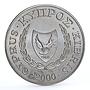 Cyprus 1 pound Endangered Wildlife Cyprus Wheatear Bird Fauna CuNi coin 2000