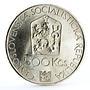 Czechoslovakia 500 korun National Theater in Prague Scene Art silver coin 1983