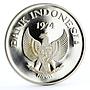 Indonesia 2000 rupiah Javan Tiger proof silver coin 1974