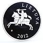 Lithuania 50 litu Endangered Wildlife Sea Turtle Fauna silver coin 2012
