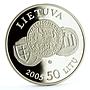 Lithuania 50 litu Lithuanian National Museum Man with a Trumpet silver coin 2005