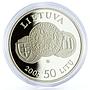 Lithuania 50 litu Lithuanian National Museum Man with a Trumpet silver coin 2005