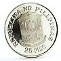 Philippines 25 piso 25th Anniversary of Central Bank silver coin 1974