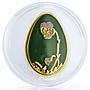 Cook Islands 5 dollars Imperial Faberge in Cloisonne Green Egg silver coin 2010