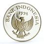 Indonesia 5000 rupiah Animal series Orangutan proof silver coin 1974