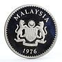 Malaysia 25 ringgit Conservation Hornbill Bird silver coin 1976