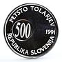 Slovenia 500 tolarjev The First Year of Independence silver coin 1991