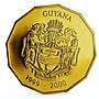 Guyana 2000 dollars The New Millennium Worlds Globe Sun Emblem CuNi coin 1999