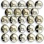 Congo set of 24 coins Historical Automobiles Collection CuNi coins 2002 - 2003