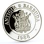 Antigua and Barbuda 100 dollars Endangered Wildlife Ibis Bird silver coin 1988