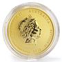 Australia 25 dollars Lunar calendar Year of Dog gold coin 1/4 oz 2018