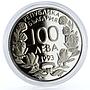 Bulgaria 100 leva Lillehammer Winter Olympic Games Bobsleigh silver coin 1993