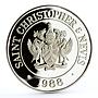 St Kitts and Nevis 100 dollars Endangered Wildlife Humming Bird silver coin 1988