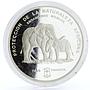 Equatorial Guinea 7000 francos Endangered Wildlife Elephants silver coin 1995