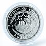 Liberia 5 dollars Apostle Ioahn faith religion silver gold-plated coin 2011