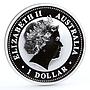 Australia 1 dollar Lunar Calendar series I Year of the Rabbit silver coin 1999