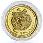 Australia 15 dollars Lunar Calendar series II Year of the Tiger gold coin 2010