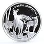 Chad 1000 francs Endangered Wildlife Okapi Johnson Fauna silver coin 1999