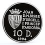 Andorra 10 diners Discovery of the New World Ship Clipper silver coin 1994