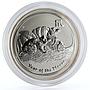 Australia 50 cents Lunar Calendar series II Year of the Mouse silver coin 2008