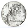 Czech Republic 200 korun Slovanech - Emauzy Cathedral Church silver coin 1997