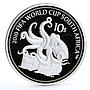 Nauru 10 dollars Football World Cup in South Africa Octopus silver coin 2010