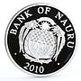 Nauru 10 dollars Football World Cup in South Africa Octopus silver coin 2010