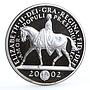 Britain 5 pounds Royal Golden Jubilee Queen on Horseback proof silver coin 2002