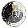 Kazakhstan 500 tenge Spaceship Vostok Cosmos Galaxy proof bimetal AgTa coin 2008