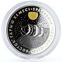 Kazakhstan 500 tenge Spaceship Vostok Cosmos Galaxy proof bimetal AgTa coin 2008